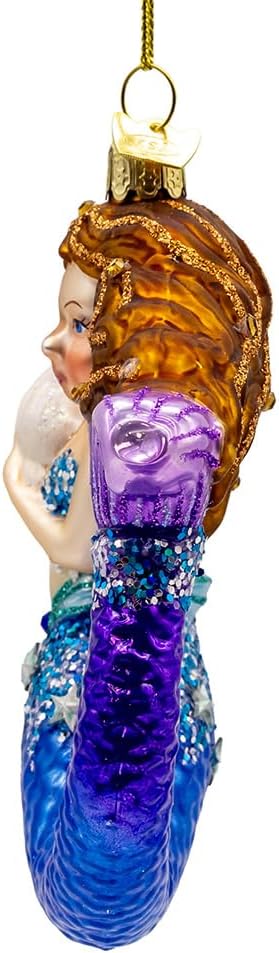 Kurt Adler 4.5" Bellissimo Glass Mermaid Ornament.