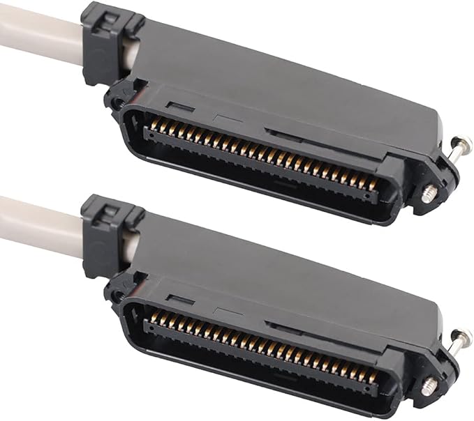 ICC Male to Male 25 Pair Telco Cable 5ft - Cat3 24AWG, 100% Solid Pure Copper, Gray Riser CMR Cable with 90 Degree 50 Pin Telco Connector for Voice and Low Data PBX Applications, 5 Feet