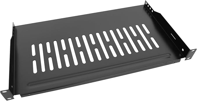 Server Rack Shelf-Universal Vented Rack Mount Cantilever Tray for 19" Network Rack & Cabinet - Heavy Duty Steel - Weight Capacity 55lb-1U H 10" D/ 2 Pieces Packaging GLOBALRACK (1U10, 10INCH)