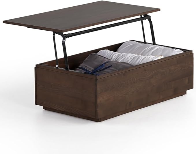 Transformer Table Lift Top Coffee Table with Storage, Modern Coffee Table for Living Room, Home Office & Dining, Space-Saving Small Coffee Desk with Panel Hidden Storage for Transformer Dining Table