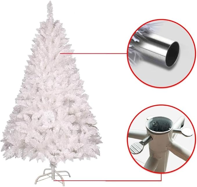 PLKO 10FT Artificial Holiday Christmas Tree，Artificial Christmas Tree Xmas Pine Tree with Stand and Soft White Branch for Holiday Indoor Outdoor,2150Tips(White)