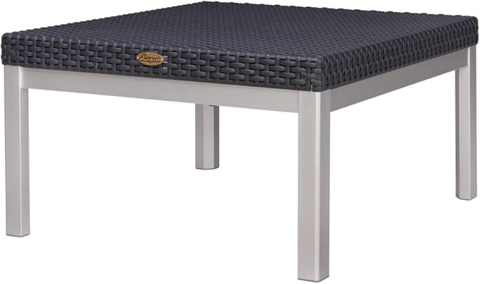 Lagoon Russ Black Rattan Coffee Table W/Alum Tube