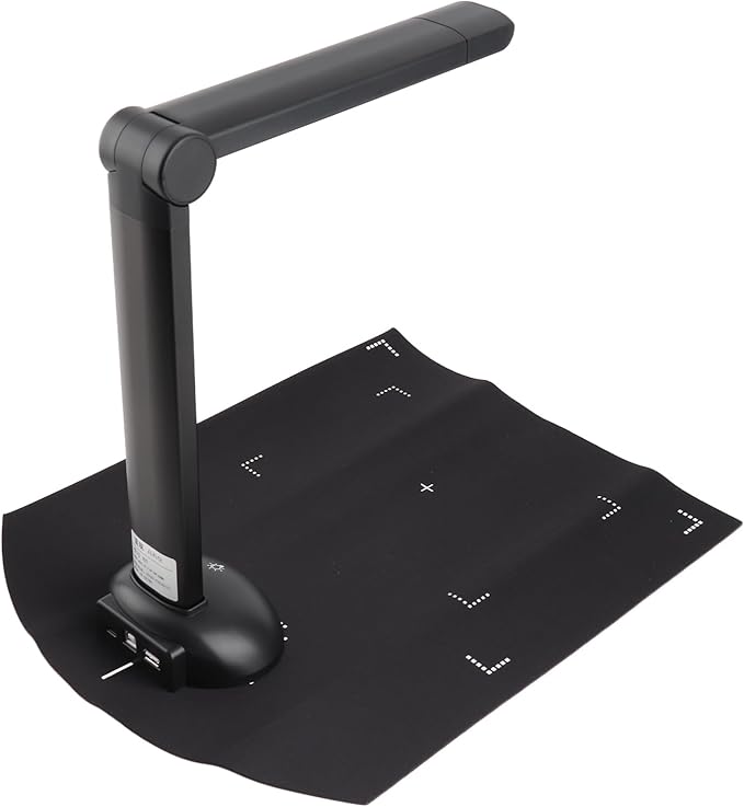 Document Book Camera Scanner High Definition USB Port LED Light OCR Function Compatible with Windows for Classroom Office Library Bank Meeting Plastic Aluminum Alloy (H4)