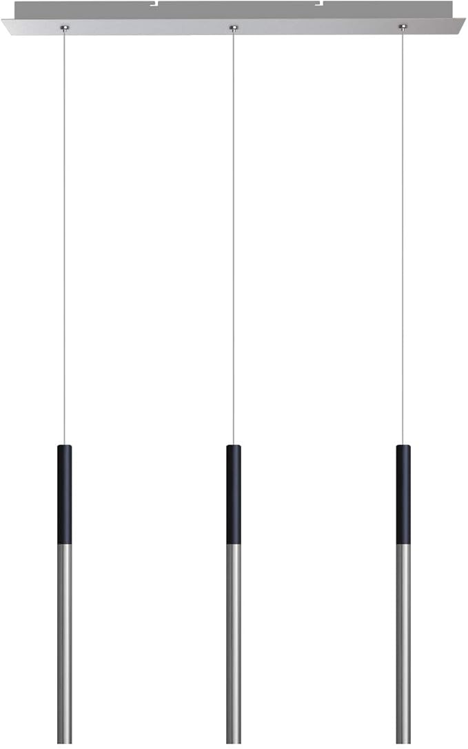 ALTAIR 3 Mini Pendant Lighting Black-Nickel - LED Hanging Light Fixture for Kitchen Island, Bar, Foyer - Cluster Pendants - Dimmable, Adjustable Wire, Lamp Bulb Included