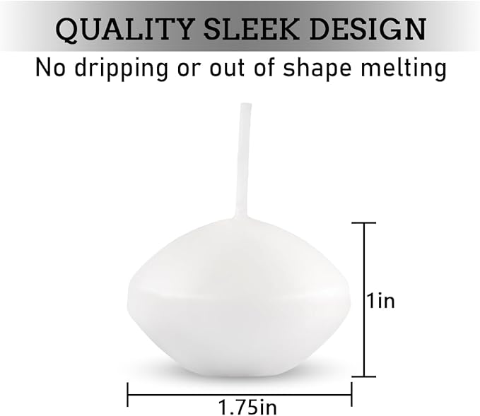 Unscented Floating Candles Set of 72, 2 Inch White Dripless Wax for Centerpieces at Wedding Pool Party Holiday