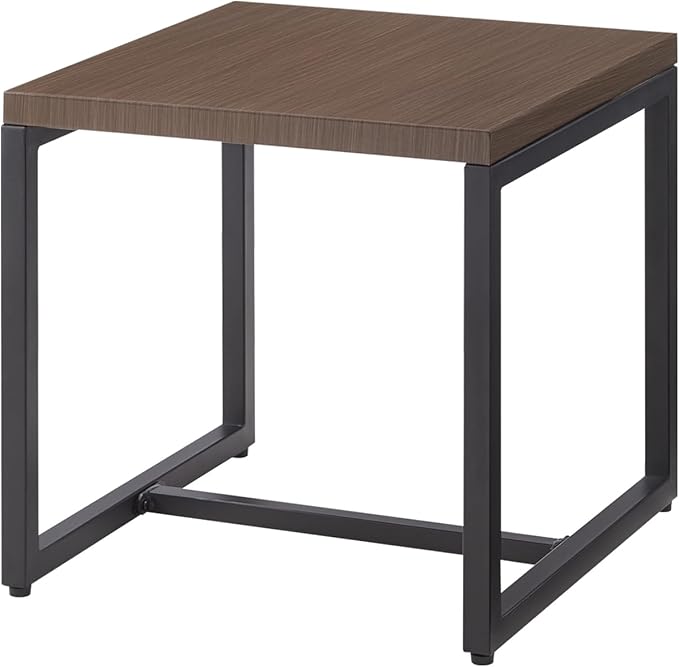 Rilyson Patio Tables Outdoor Coffee Table - Steel Side Tables End Table for Proch Deck Balcony Garden Squre Brown Tabletop
