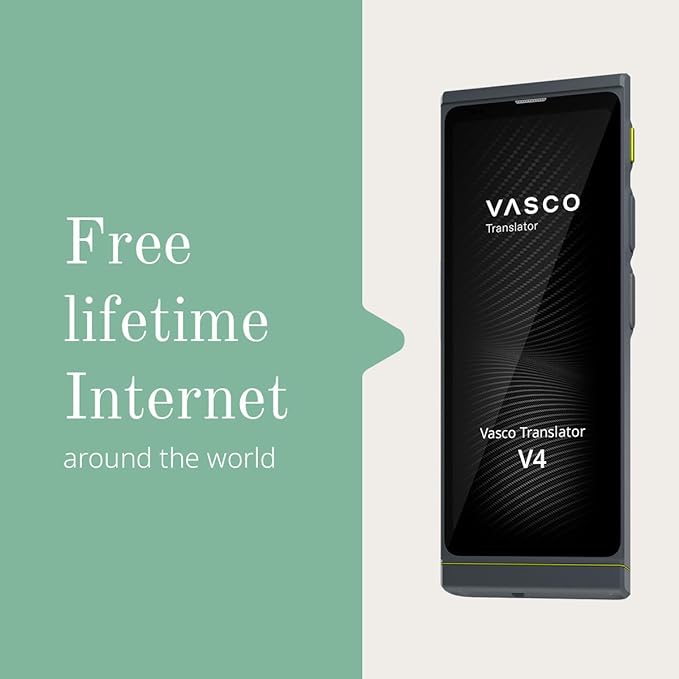 Vasco V4 Language Translator Device | 112 Languages | Free Lifetime Internet in Almost 200 Countries | Cobalt Blue
