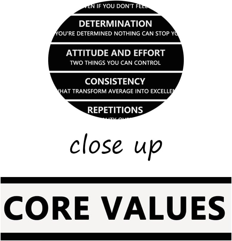 Inspirational Wall Art Office Wall Decor Motivational Positive Quotes Painting Picture Framed Inspirational Core Values Poster Painting Prints Artwork Home Living Room Classroom Decor[12" W X 18" H]