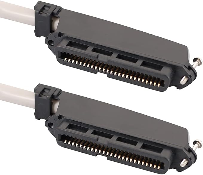 ICC Female to Female 25 Pair Telco Cable 15ft - Cat3 24AWG, 100% Solid Pure Copper, Gray Riser CMR Cable with 90 Degree 50 Pin Telco Connector for Voice and Low Data PBX Applications, 15 Feet