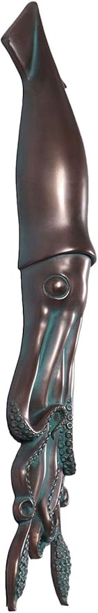 Nautical Tropical Squid Wall Sculpture (Verde Bronze)
