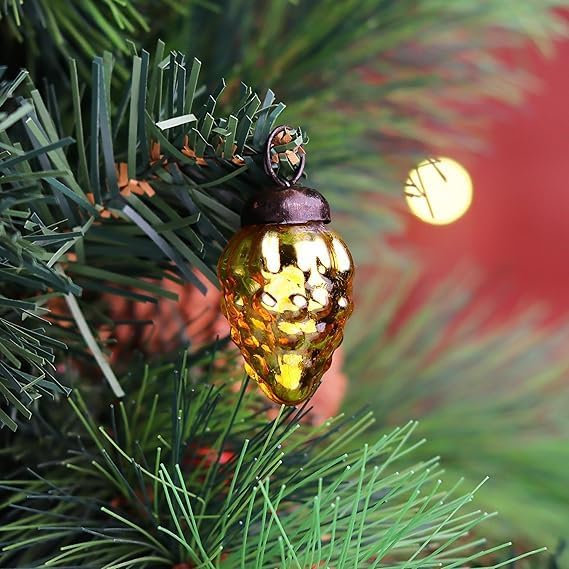 IndianShelf 50 Pieces Silver & Gold Glass Vintage Christmas Ornaments Mini Bulk Decorative Ornaments for Halloween, Christmas Tree, New Year, Valentine Day, Holidays, Event and Wedding (25 * 2 Boxes)