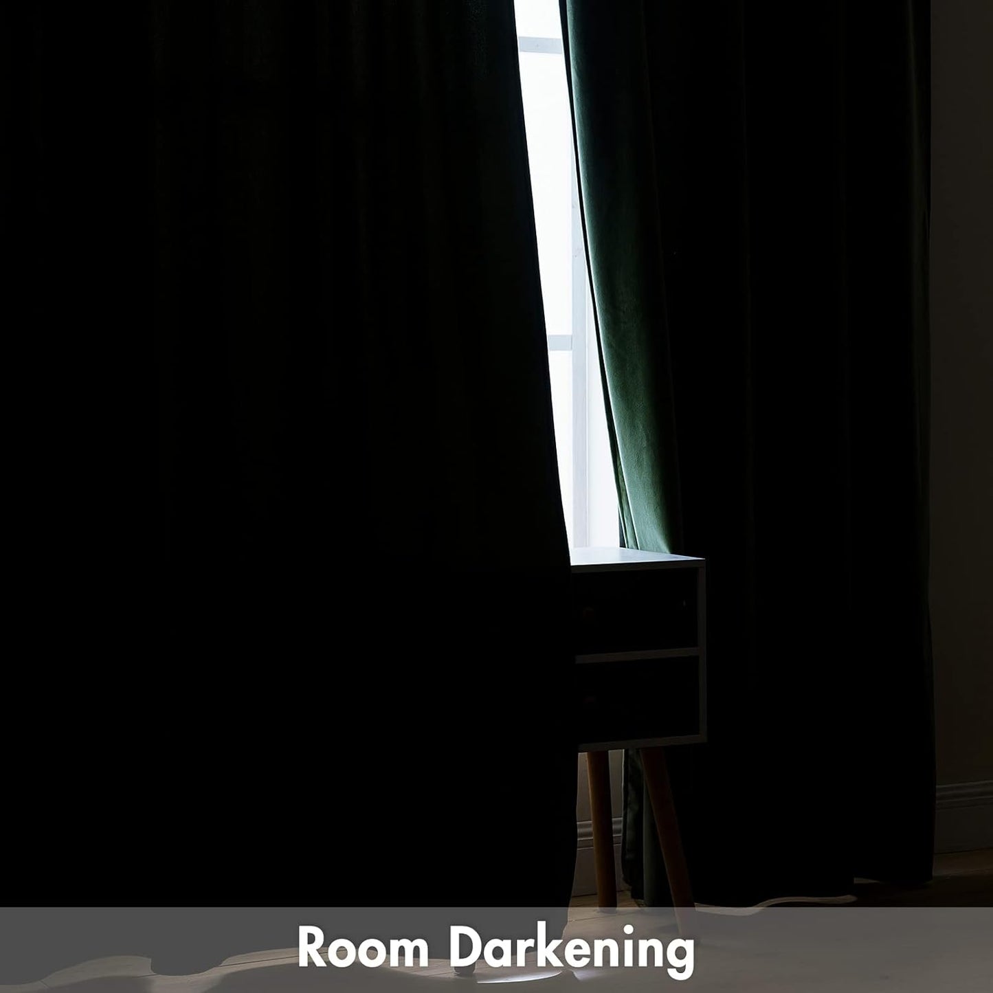 MIULEE Olive Green Velvet Curtains Thermal Insulated Blackout Curtain Drapes for Bedroom Living Room Darkening 84 Inches Long Curtains Panels Rod Pocket Set of 2