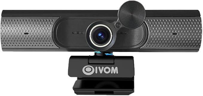 Webcam with Microphone and Speaker, 3 in 1 USB Camera with Privacy Cover, Plug and Play, Conference Streaming Webcam, Wide Angle Camera (1080P Mic Speaker)