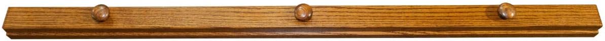 Oak Quilt Hanger for Wall - Amish Made, Rustic Tapestry Hangers - 42' Long, Michaels Stain, 35 lbs Capacity