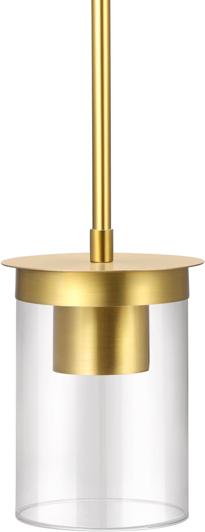 Modern Pendant Light Glass Shade, Kitchen Island Pendant Lighting with Glass Shade for Dining Room,Bedroom, Bar,Office,Farmhouse Brushed Gold,1Pack-4.72 Inch Shade 40 Inch Cord