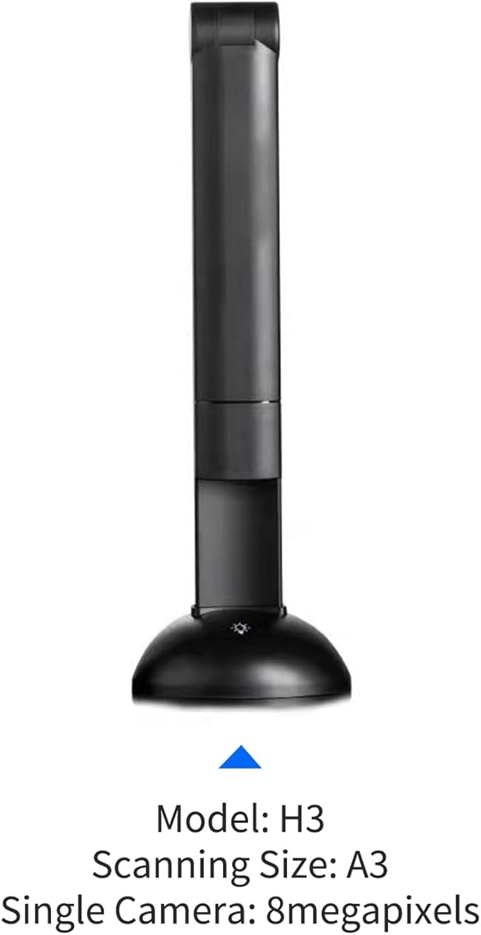 Document Book Camera Scanner High Definition USB Port LED Light OCR Function Compatible with Windows for Classroom Office Library Bank Meeting Plastic Aluminum Alloy (H3)
