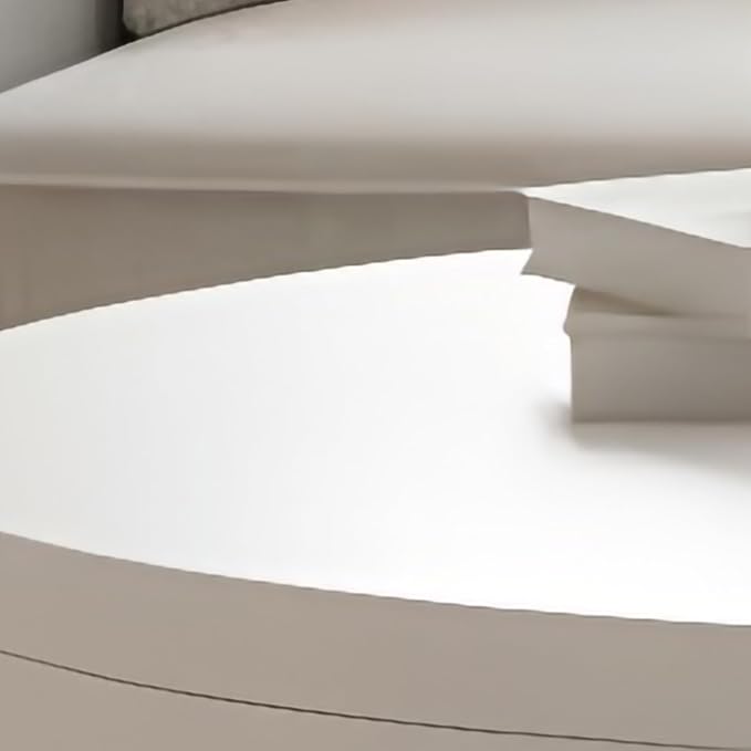 Round Coffee Table Set of 2, Nesting Coffee Tables with Storage,Living Room Table Set,Modern Wood Center Table for Living Room,Apartment,31.5" & 18" Coffee Table Set,White