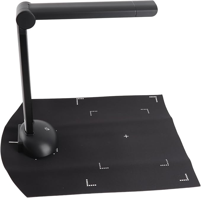 Document Book Camera Scanner High Definition USB Port LED Light OCR Function Compatible with Windows for Classroom Office Library Bank Meeting Plastic Aluminum Alloy (H4)