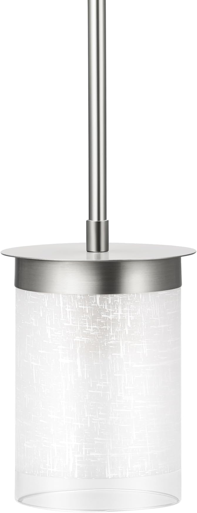 Modern Pendant Light Glass Shade, for Kitchen,Dining Room,Bedroom, Bar,Office,Farmhouse,Sand Nickel,4.72 Inch Shade 40 Inch Cord(Glass is Treated with Cloth Patterns)