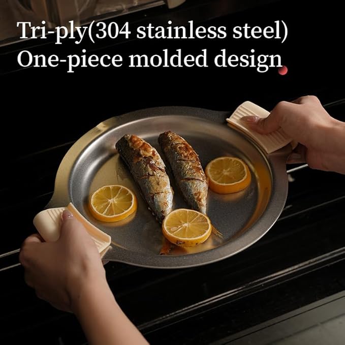 6-Piece Food-Grade 304 Stainless Steel Kitchenware Set (with Scratch-Resistant Finish), Heat-Resistant - Comes With Free Heat-Resistant Silicone Gloves And Lid Knobs, Suitable For Frying, Boiling
