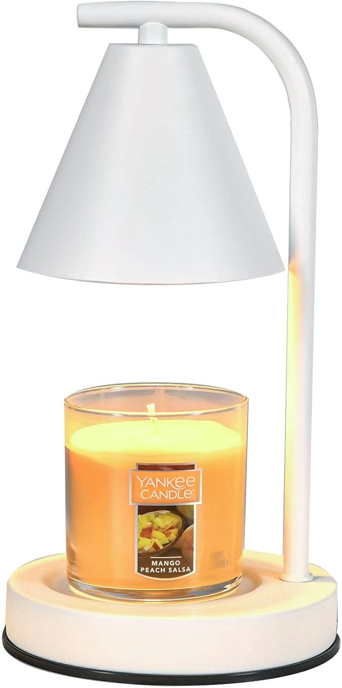 Candle Warmer Lamp, Electric Candle Lamp Warmer Birthday for Mom Women Home Bedroom Decor Dimmable Wax Melt Warmer for Scented Wax with 2 Bulbs, Jar Candles (White)