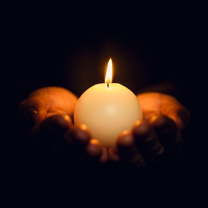 18 PCS White Round Candles,3 in Ball Candles Bulk Set,Dripless Unscented Smokeless，Whether You're Hosting a Wedding or Other Party, or Decorating Your Home,It's a Great Choice.