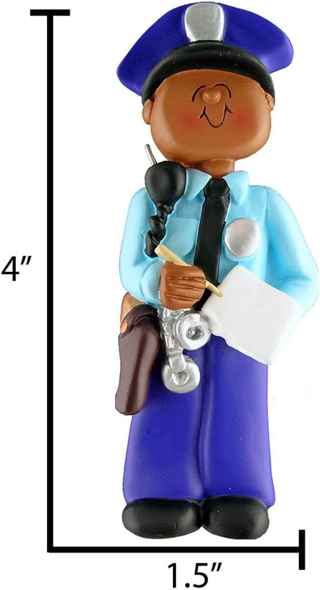 Personalized Police Christmas Ornament 2025 - The Police African American Christmas Ornaments Appreciation Gifts for Coworkers Best Friend Ornament Thank You Gifts for Coworker Ornaments by Elves