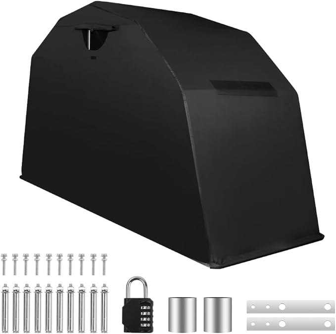 Heavy Duty Motorcycle Shelter Storage Sheds Motorcycle Garage, 106.3"x 41.3"x 61.1" Motorcycle Cover Waterproof Outdoor Motorcycle Tent with Lock