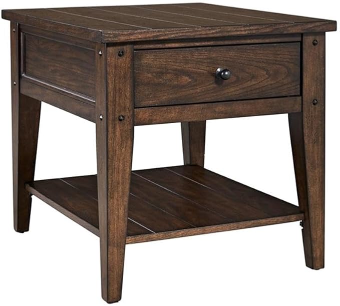 Pemberly Row Modern/Contemporary Dark Brown Wood End Table