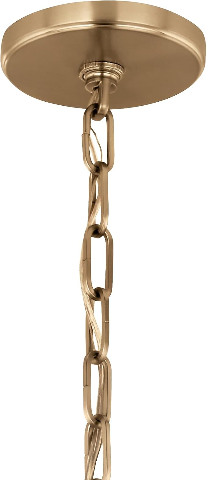 Kichler Etcher 1-Light Pendant, Updated Traditional Light with Etched Painted White Glass Diffuser in Champagne Bronze, for Kitchen or Dining Room (17" x 13"), 52710CPZ