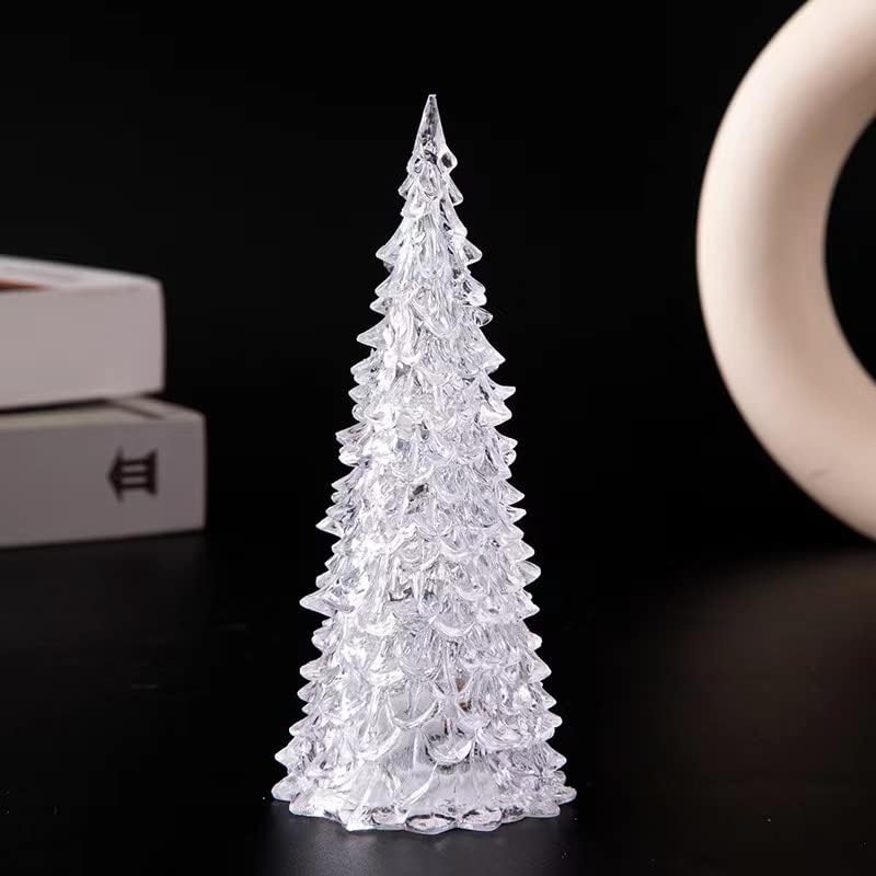 Generic 3 Pack Acrylic Christmas Tree Lamp, Enchanted Light Up 7 Colors Changing Lights, 5 x 2 Inch Mini Christmas Tree with Lights for Room Table Decor