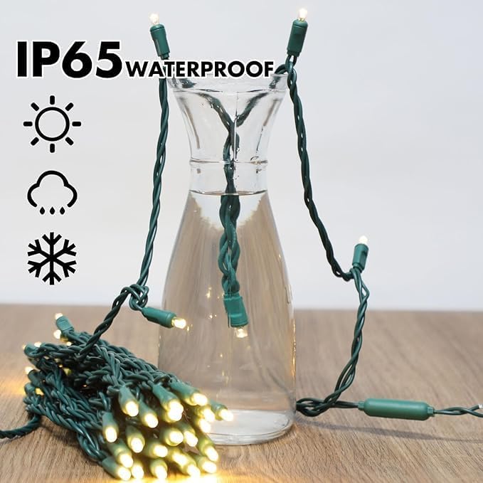 50 Count Warm White -30% Twinkle Bulbs and 70% Steady Burn Bulbs String Lights - 21.6FT LED Christmas Lights, Mini led Lights for Outdoor Home Holiday