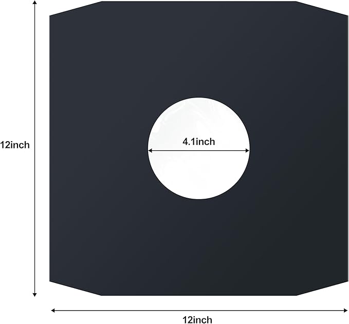 YVW 50Pcs Vinyl Record Inner Sleeves, Black Kraft Paper Record Sleeves with Poly Lined for 12" Records, Comer Cut Design Acid Free Album Covers, Vinyl Record Album Covers LP Jacket Protective