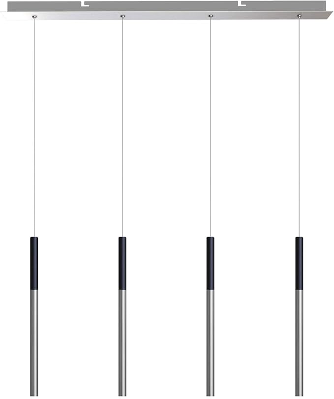 ALTAIR 4 Mini Pendant Lighting Black-Nickel - LED Hanging Light Fixture for Kitchen Island, Bar, Foyer - Cluster Pendants - Dimmable, Adjustable Wire, Lamp Bulb Included