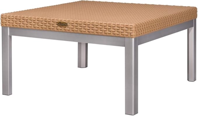 Lagoon Russ Tan_Rattan Coffee Table W/Alum Tube