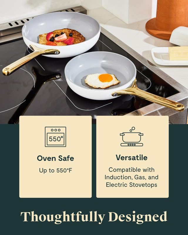 Caraway Nonstick Ceramic Mini Fry Pan (1.05 qt, 8") - Non Toxic, PTFE & PFOA Free - Oven Safe & Compatible with All Stovetops (Gas, Electric & Induction) - Navy