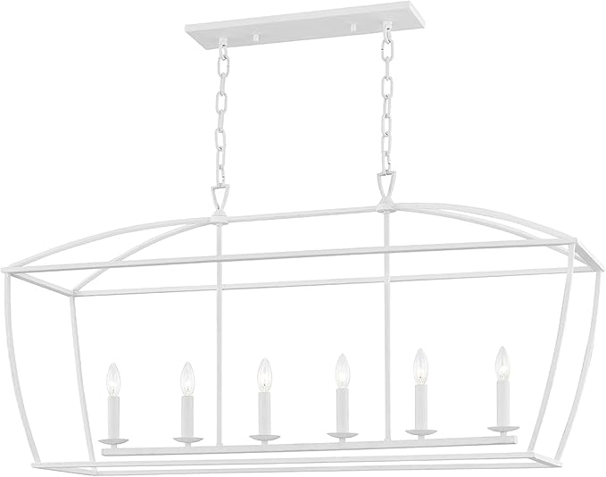 Hudson Valley Lighting Bryant - 6-Light Linear Island Pendant - White Plaster Finish