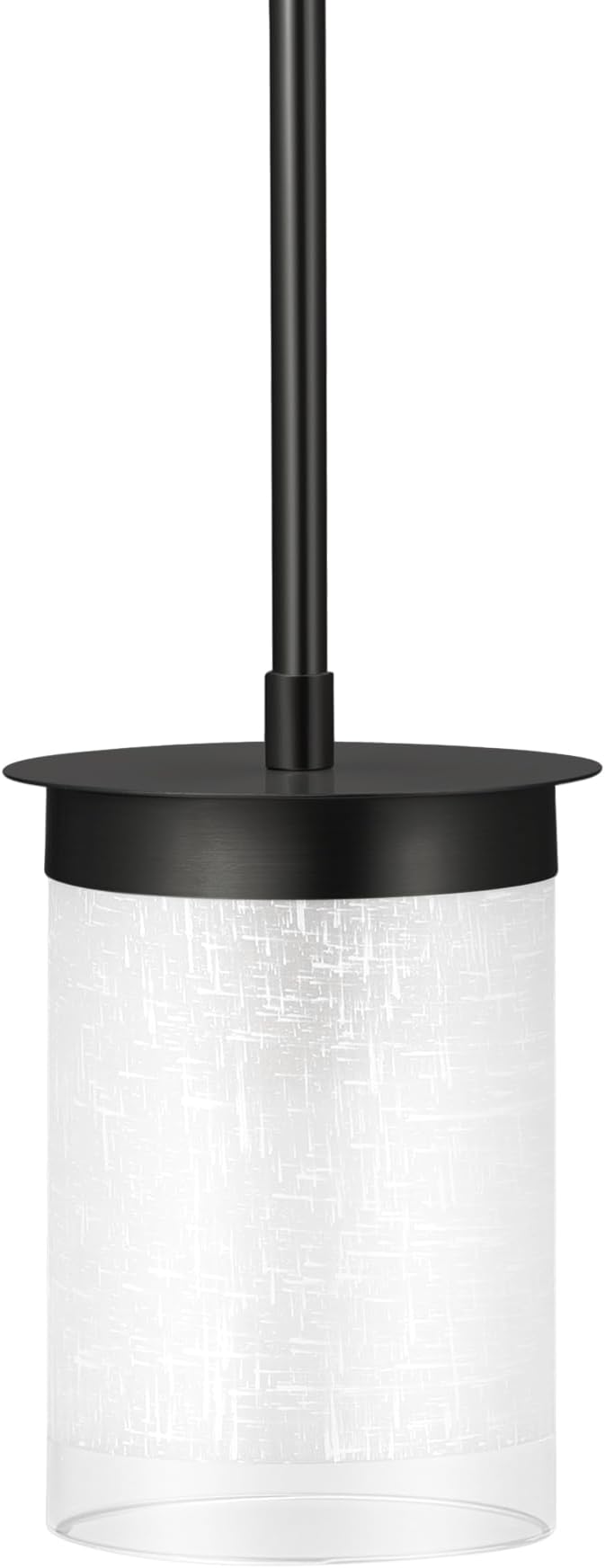 Modern Pendant Light Glass Shade, Kitchen Island Pendant Lighting with Glass Shade for Dining Room,Bedroom, Bar,Office,Farmhouse Black,1Pack-4.72 Inch Shade 40 Inch Cord
