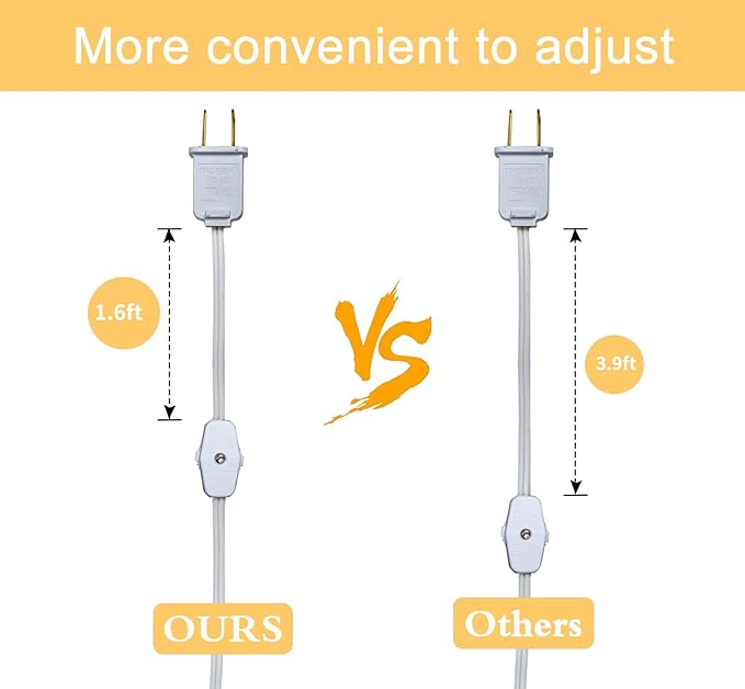 KGC 4 Pack Accessory Cord with C7 LED Light Bulb, 6 Ft Indoor Blow Mold Light Cord with Plugs for Halloween Pumpkins Christmas Village Houses and Craft Projects Decoration.