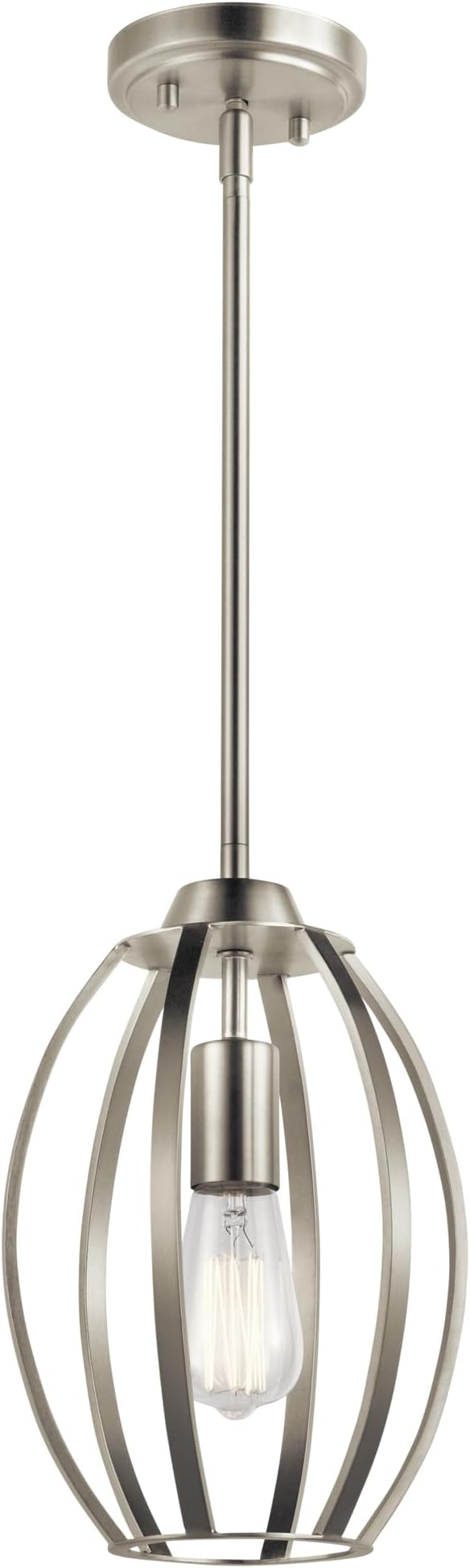 Kichler Tao 12" Kitchen Pendant in Brushed Nickel Finish, (12" H x 8" W), 44054NI