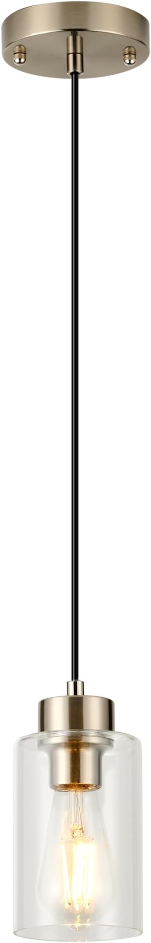 Brushed Nickel Pendant Lights Kitchen Island Clear Glass Pendant Light Fixture for Kitchen Island Dining Room Hallway