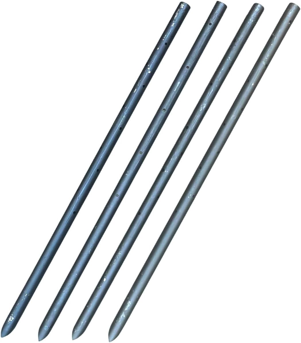 Sandbaggy Round Steel Concrete Form Stakes with Nail Holes - Rust Resistant Coating - Removable, Reusable (20, 3/4 in X 24 in)