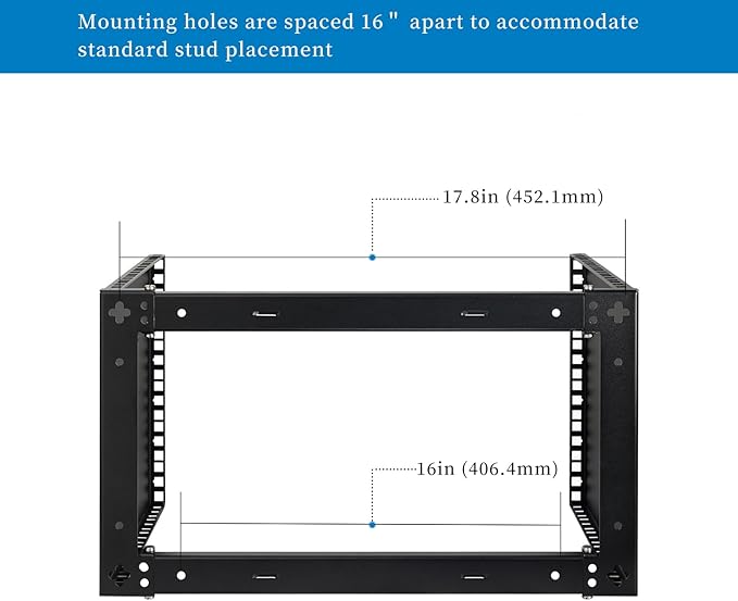RackPath 6U Wall Mount Network Rack - Patch Panel Bracket for Server and Network Equipment – 11.25 inch Deep – Heavy Duty 150lbs Capacity
