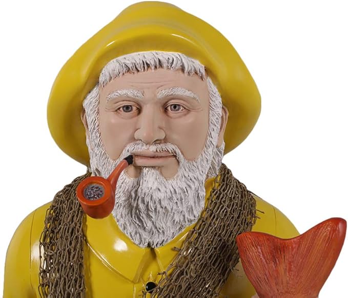 Nautical Tropical Salty Fisherman Wall Hanging Sculpture (Painted)