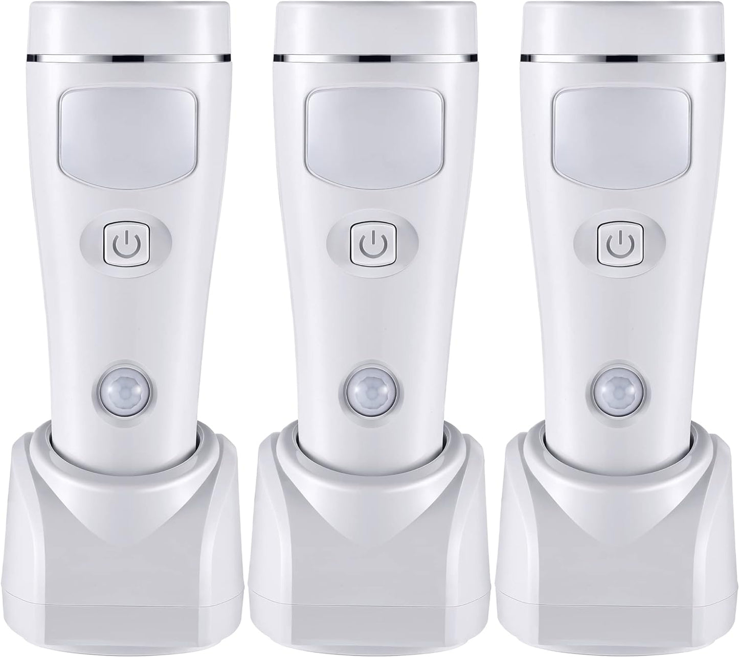 Enhon 4 in 1 LED Emergency Lights for Home Power Failure, 3 Pack Rechargeable Plug in Flashlight Motion Sensor Night Light, Automatic Turn On Power Outage Light for Home Hurricane Supplies(White)
