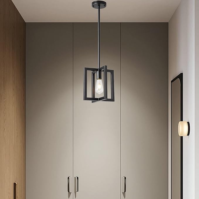 Mini Pendant Lighting for Kitchen Island Black, 1-Light Industrial Pendant Lighting