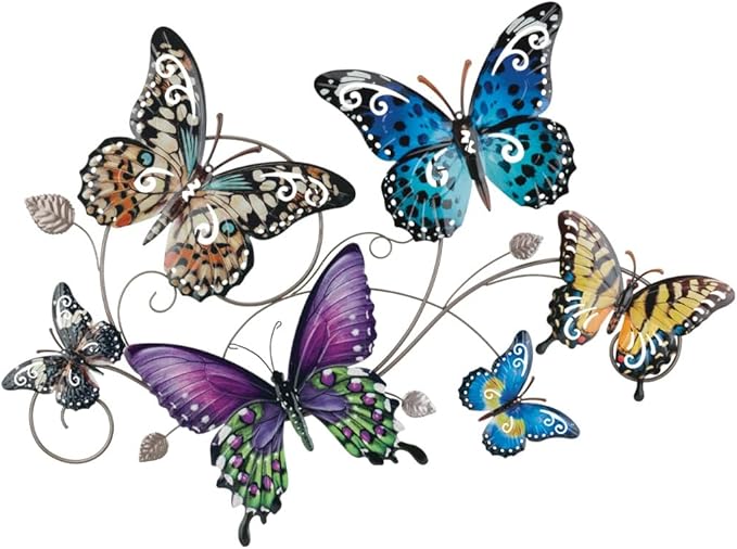 Regal Art & Gift Butterfly Collage Metal Wall Décor for Home - Large Wall Hanging Decorative Accent | Indoor Outdoor Metal Wall Art | Weather Resistant Sculpture for Living Room, Patio or Garden