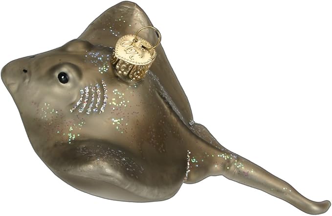 Old World Christmas Stingray Glass Blown Ornament for Christmas Tree, Handcrafted Holiday Decoration, Sea Collection