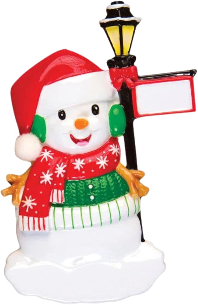 2025 Snowman Kids Personalized Christmas Ornament – Custom Resin Ornament with Child’s Name – Cute Holiday Keepsake for Boys & Girls – Xmas Tree Decoration Gift for Children (Snowman with Light)
