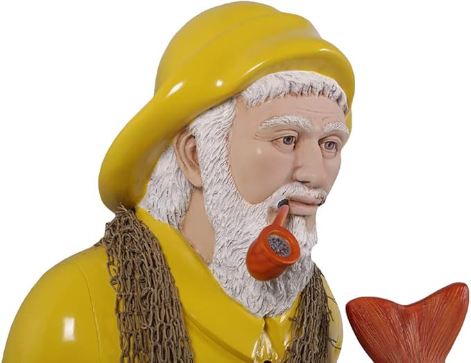 Nautical Tropical Salty Fisherman Wall Hanging Sculpture (Painted)